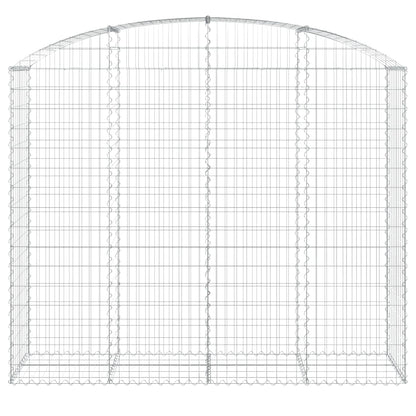 Gabione mit Hochbogen 200x50x160/180 cm Verzinktes Eisen