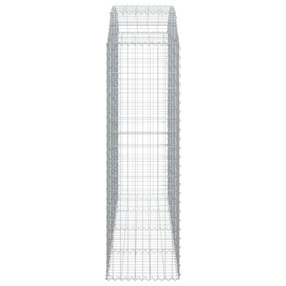 Gabione mit Hochbogen 200x50x160/180 cm Verzinktes Eisen