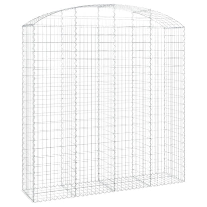 Gabione mit Hochbogen 200x50x200/220 cm Verzinktes Eisen