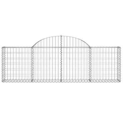 Gabione mit Hochbogen 200x30x60/80 cm Verzinktes Eisen