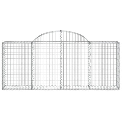 Gabione mit Hochbogen 200x30x80/100 cm Verzinktes Eisen