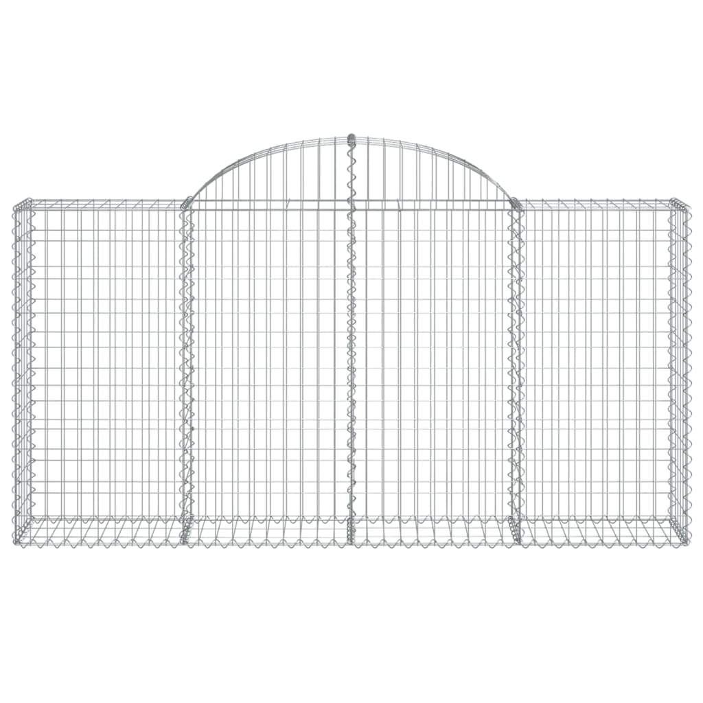 Gabione mit Hochbogen 200x30x100/120 cm Verzinktes Eisen