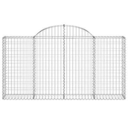 Gabione mit Hochbogen 200x30x100/120 cm Verzinktes Eisen