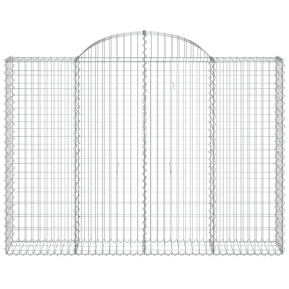 Gabione mit Hochbogen 200x30x140/160 cm Verzinktes Eisen