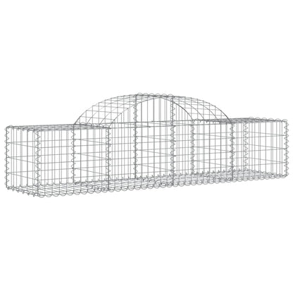 Gabione mit Hochbogen 200x50x40/60 cm Verzinktes Eisen
