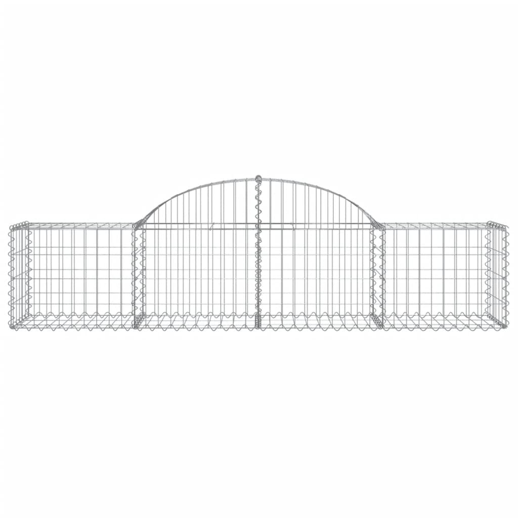 Gabione mit Hochbogen 200x50x40/60 cm Verzinktes Eisen