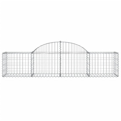 Gabione mit Hochbogen 200x50x40/60 cm Verzinktes Eisen