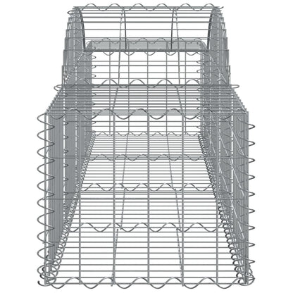 Gabione mit Hochbogen 200x50x40/60 cm Verzinktes Eisen