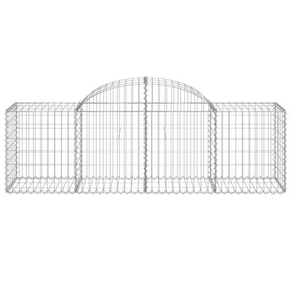 Gabione mit Hochbogen 200x50x60/80 cm Verzinktes Eisen