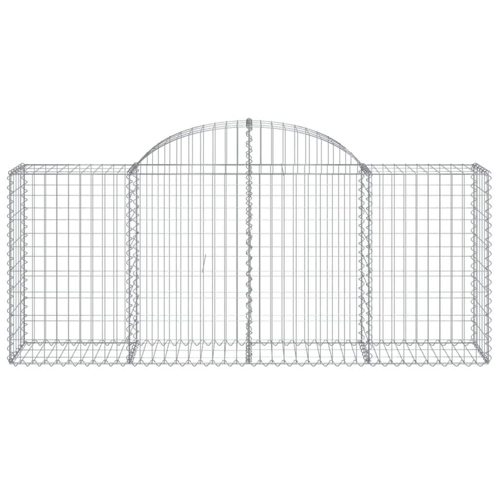 Gabione mit Hochbogen 200x50x80/100 cm Verzinktes Eisen