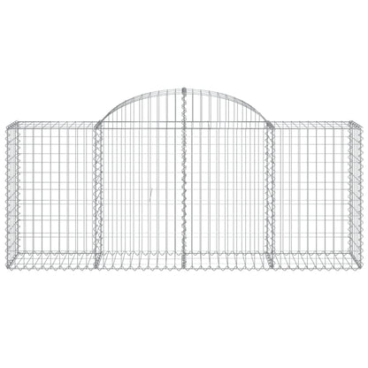 Gabione mit Hochbogen 200x50x80/100 cm Verzinktes Eisen