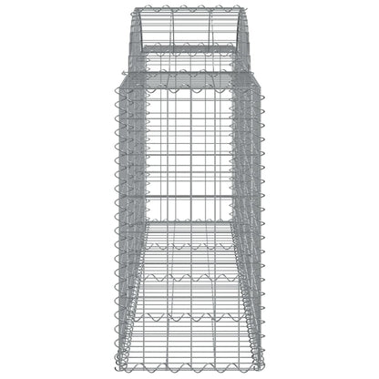 Gabione mit Hochbogen 200x50x80/100 cm Verzinktes Eisen
