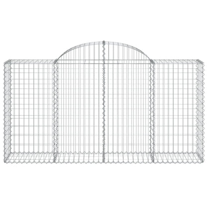 Gabione mit Hochbogen 200x50x100/120 cm Verzinktes Eisen
