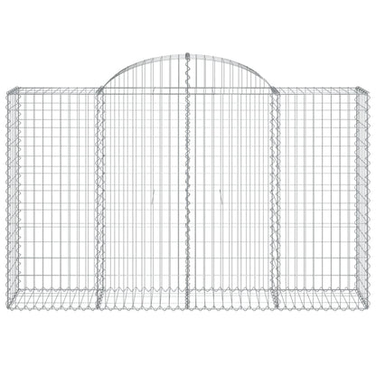 Gabione mit Hochbogen 200x50x120/140 cm Verzinktes Eisen