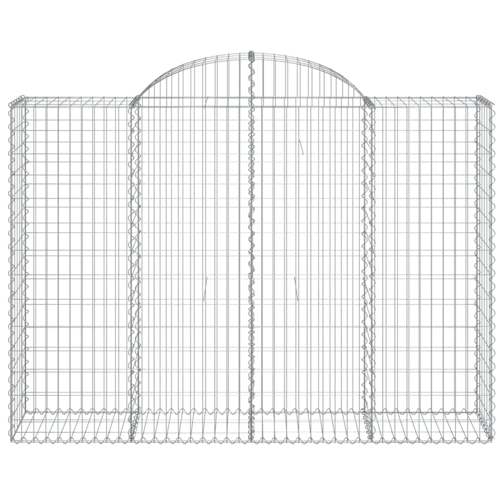 Gabione mit Hochbogen 200x50x140/160 cm Verzinktes Eisen