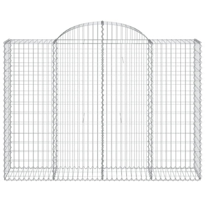 Gabione mit Hochbogen 200x50x140/160 cm Verzinktes Eisen