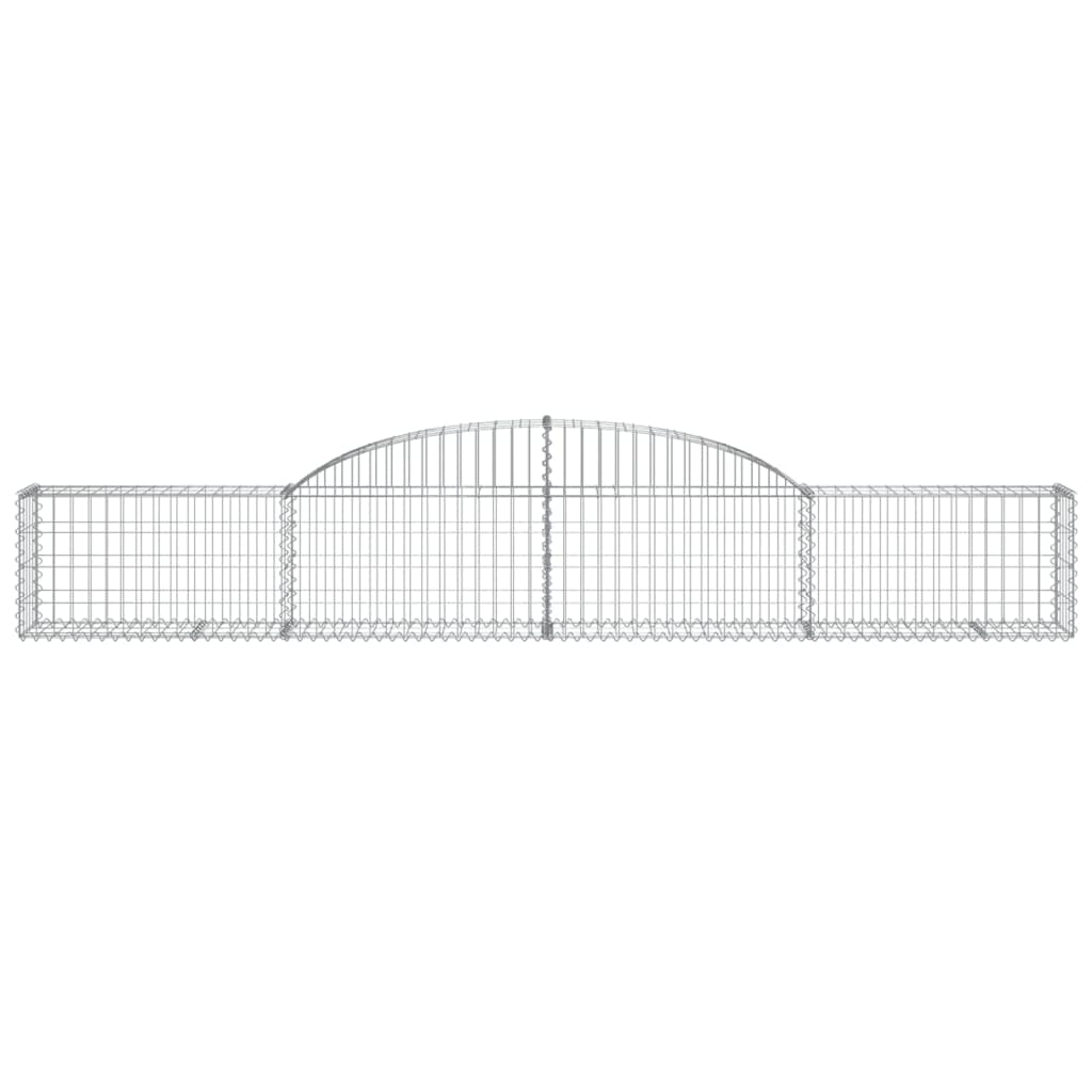 Gabione mit Hochbogen 300x30x40/60 cm Verzinktes Eisen