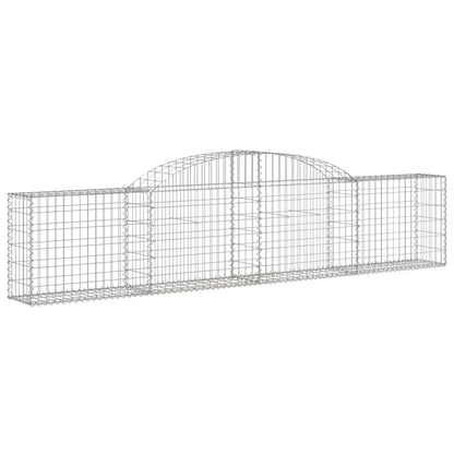 Gabione mit Hochbogen 300x30x60/80 cm Verzinktes Eisen