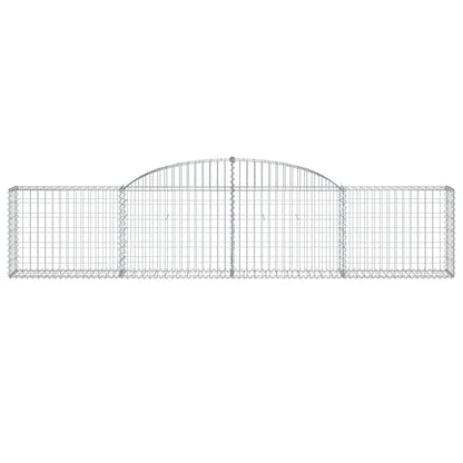 Gabione mit Hochbogen 300x30x60/80 cm Verzinktes Eisen
