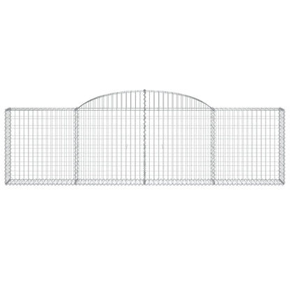 Gabione mit Hochbogen 300x30x80/100 cm Verzinktes Eisen
