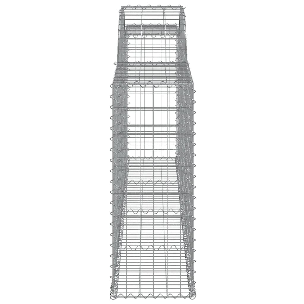 Gabione mit Hochbogen 300x30x80/100 cm Verzinktes Eisen