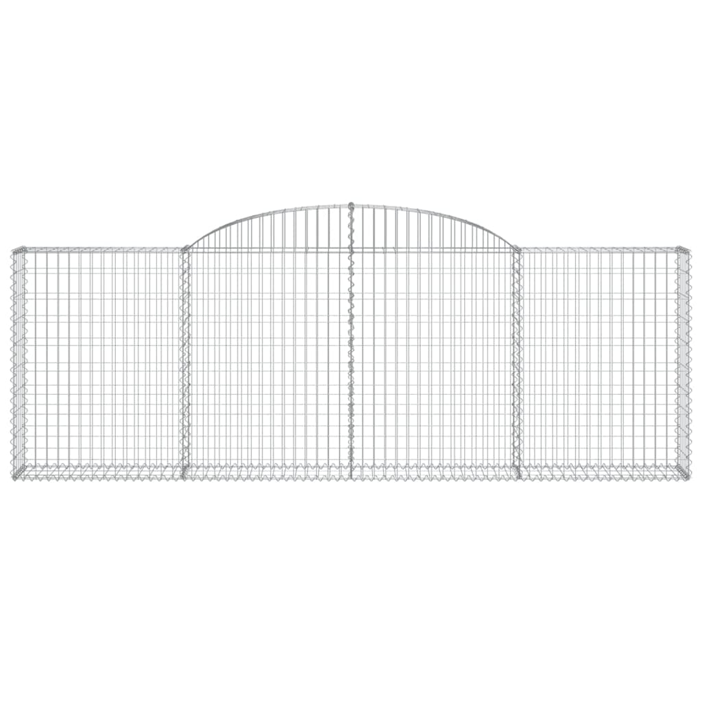 Gabione mit Hochbogen 300x30x100/120 cm Verzinktes Eisen