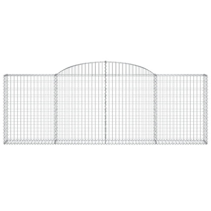Gabione mit Hochbogen 300x30x100/120 cm Verzinktes Eisen