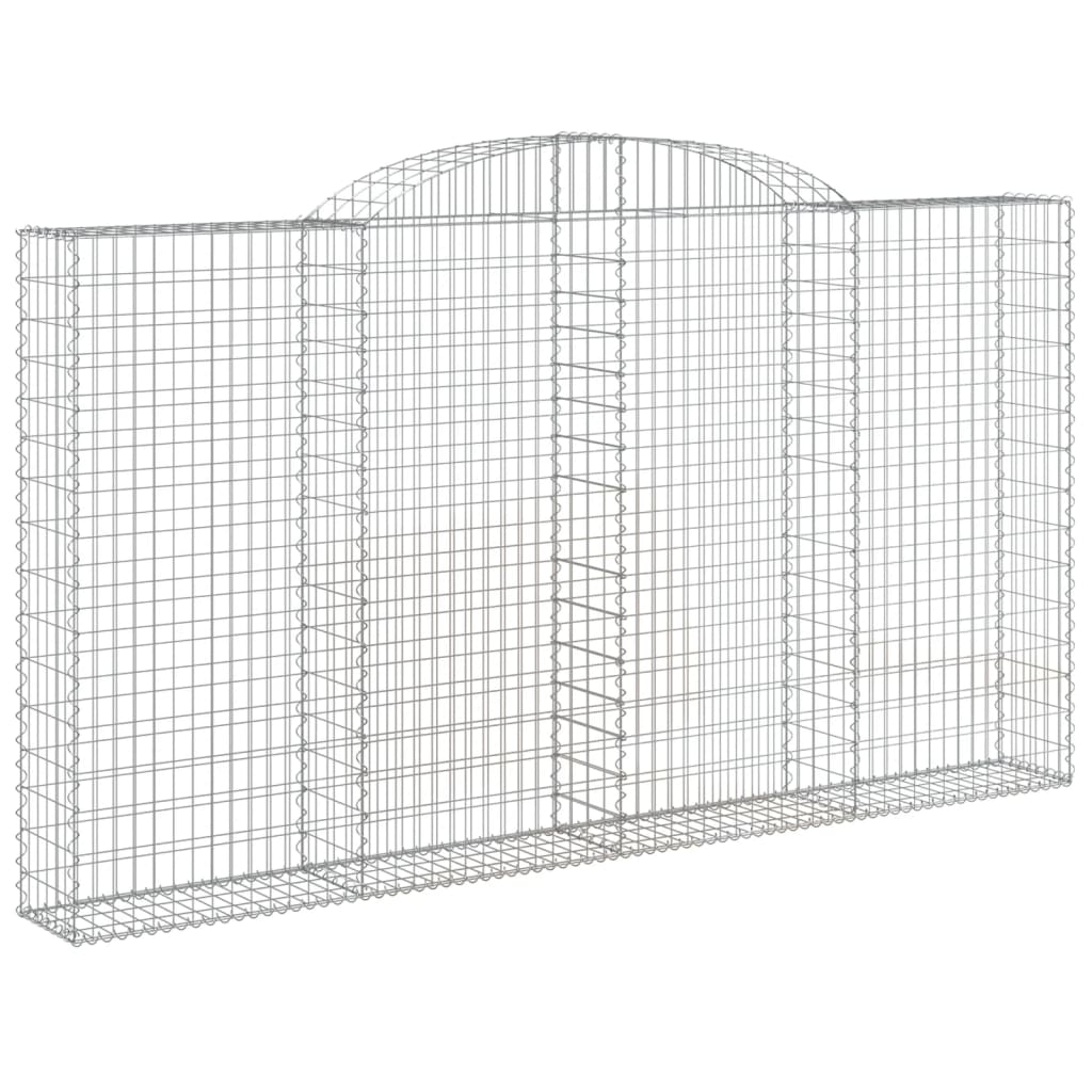 Gabione mit Hochbogen 300x30x160/180 cm Verzinktes Eisen