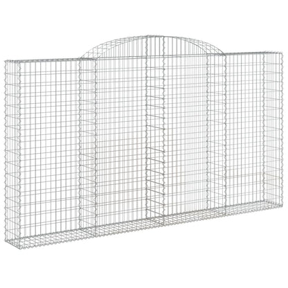 Gabione mit Hochbogen 300x30x160/180 cm Verzinktes Eisen