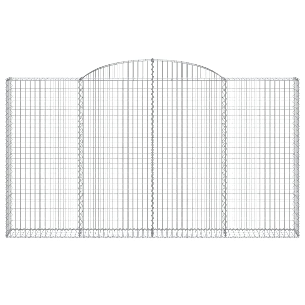 Gabione mit Hochbogen 300x30x160/180 cm Verzinktes Eisen