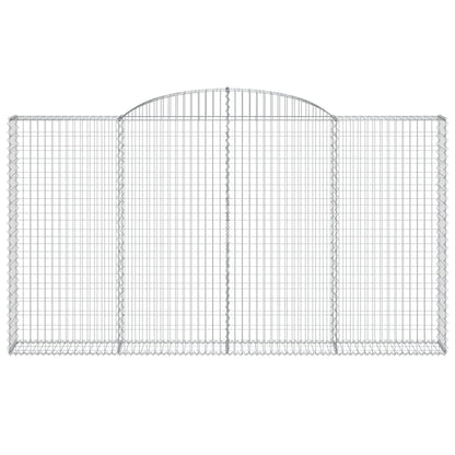 Gabione mit Hochbogen 300x30x160/180 cm Verzinktes Eisen