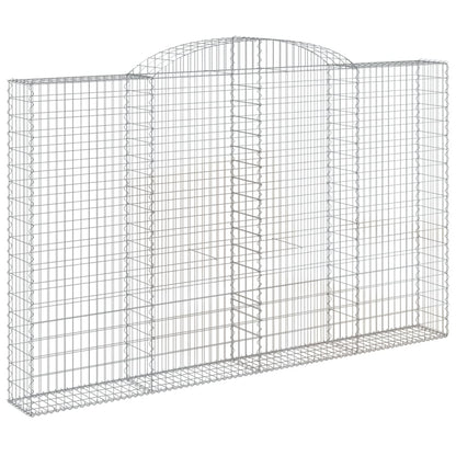 Gabione mit Hochbogen 300x30x180/200 cm Verzinktes Eisen