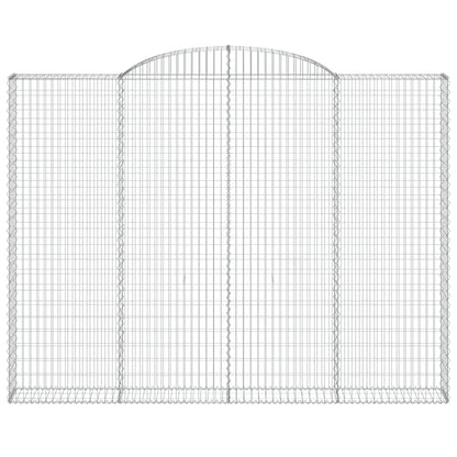 Gabione mit Hochbogen 300x30x220/240 cm Verzinktes Eisen