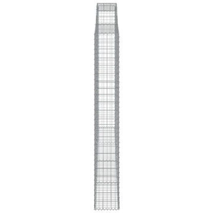 Gabione mit Hochbogen 300x30x220/240 cm Verzinktes Eisen