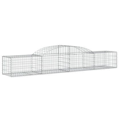 Gabione mit Hochbogen 300x50x40/60 cm Verzinktes Eisen