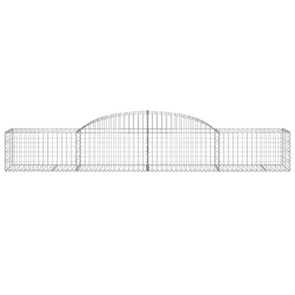Gabione mit Hochbogen 300x50x40/60 cm Verzinktes Eisen