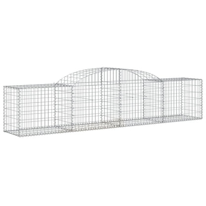 Gabione mit Hochbogen 300x50x60/80 cm Verzinktes Eisen