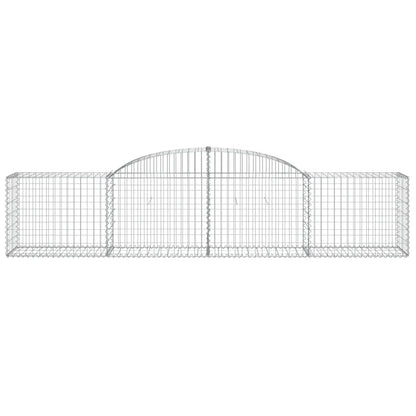 Gabione mit Hochbogen 300x50x60/80 cm Verzinktes Eisen