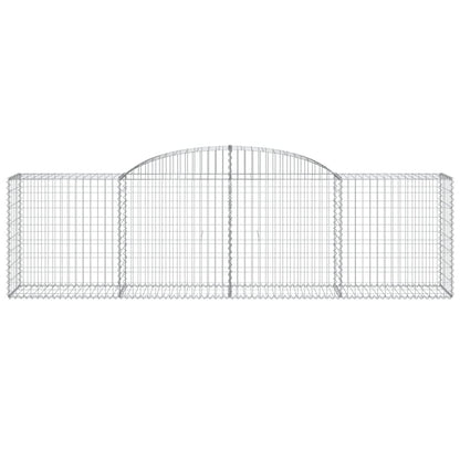 Gabione mit Hochbogen 300x50x80/100 cm Verzinktes Eisen