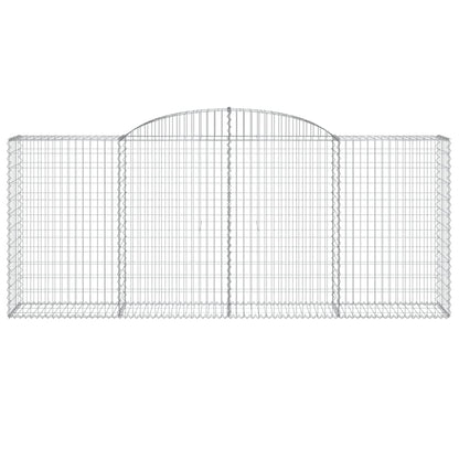 Gabione mit Hochbogen 300x50x120/140 cm Verzinktes Eisen
