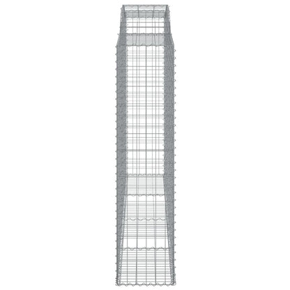 Gabione mit Hochbogen 300x50x200/220 cm Verzinktes Eisen