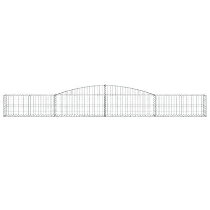 Gabione mit Hochbogen 400x30x40/60 cm Verzinktes Eisen