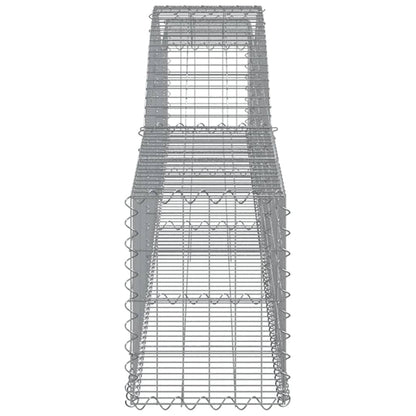 Gabione mit Hochbogen 400x30x40/60 cm Verzinktes Eisen