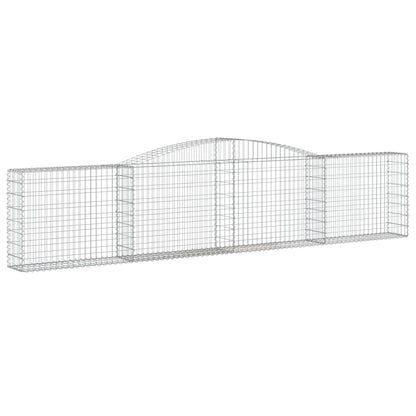 Gabione mit Hochbogen 400x30x80/100 cm Verzinktes Eisen