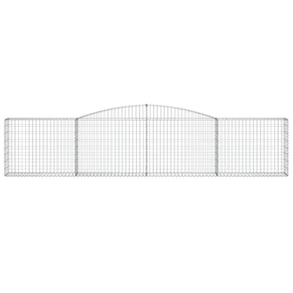 Gabione mit Hochbogen 400x30x80/100 cm Verzinktes Eisen