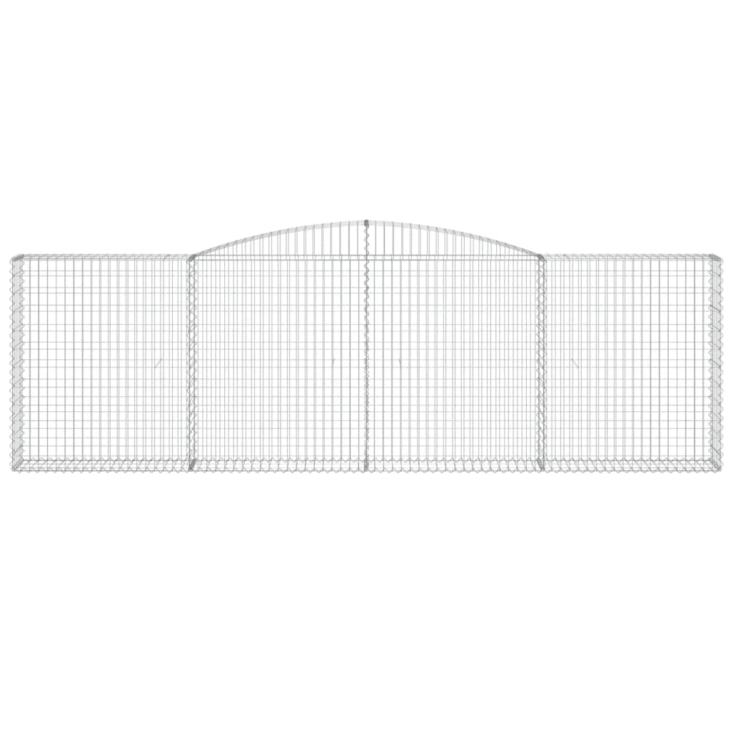 Gabione mit Hochbogen 400x30x120/140 cm Verzinktes Eisen