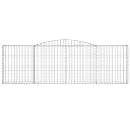 Gabione mit Hochbogen 400x30x120/140 cm Verzinktes Eisen