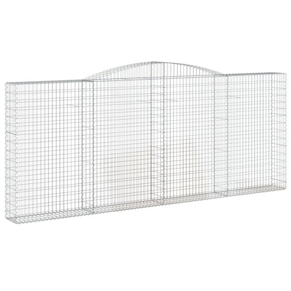 Gabione mit Hochbogen 400x30x160/180 cm Verzinktes Eisen