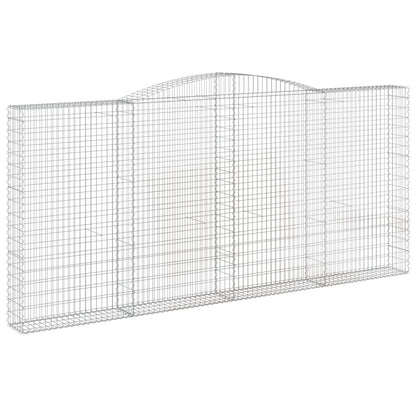 Gabione mit Hochbogen 400x30x180/200 cm Verzinktes Eisen