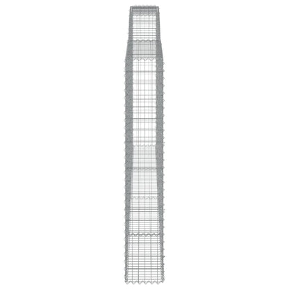 Gabione mit Hochbogen 400x30x180/200 cm Verzinktes Eisen